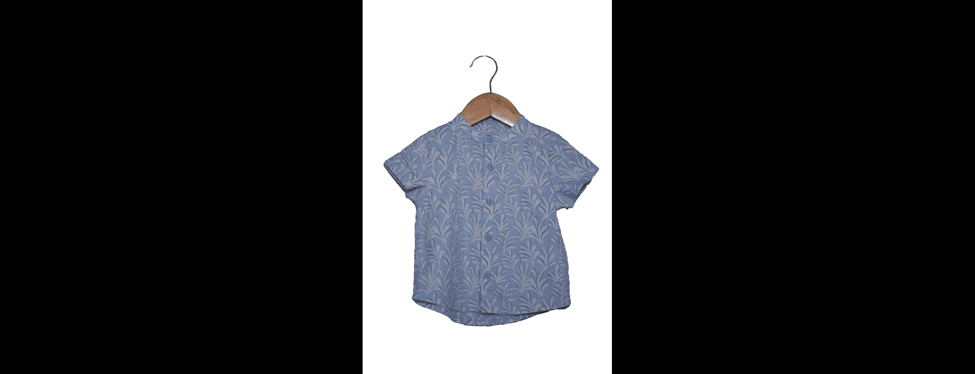 Blue Leaf Print Shirt for Boys