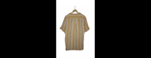 Earthy Yellow Striped Cotton Shirt for Men - Thumbnail