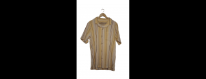 Earthy Yellow Striped Cotton Shirt for Men - Thumbnail
