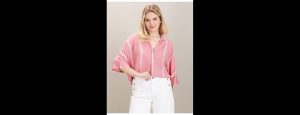 Extended Sleeve Vertical Stripe Top - Thumbnail