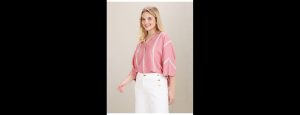 Extended Sleeve Vertical Stripe Top - Thumbnail