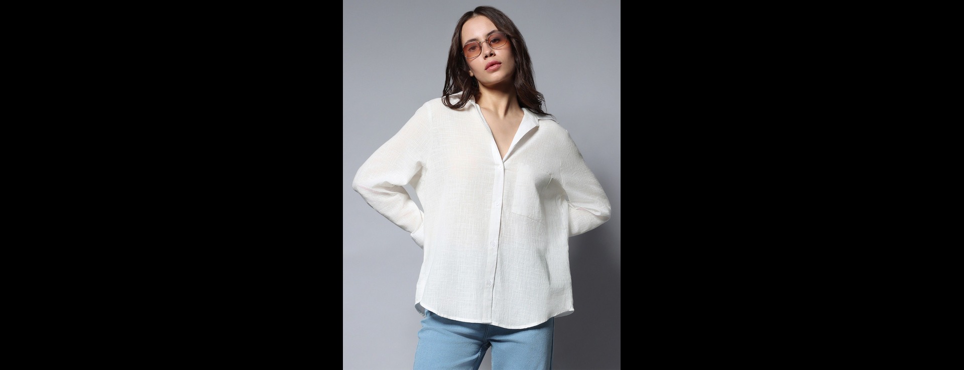 Long Sleeves Solid Oversized Casual Shirt