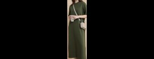 AFRINCA PRIMARY OLIVE Short Sleeves T-shirt Midi Cotton Dress - Thumbnail