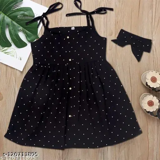 Girls Black Polka Dot Frock